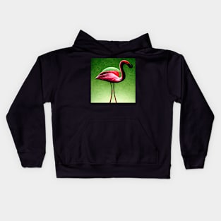 flamingo, green, red, gift, pink Kids Hoodie